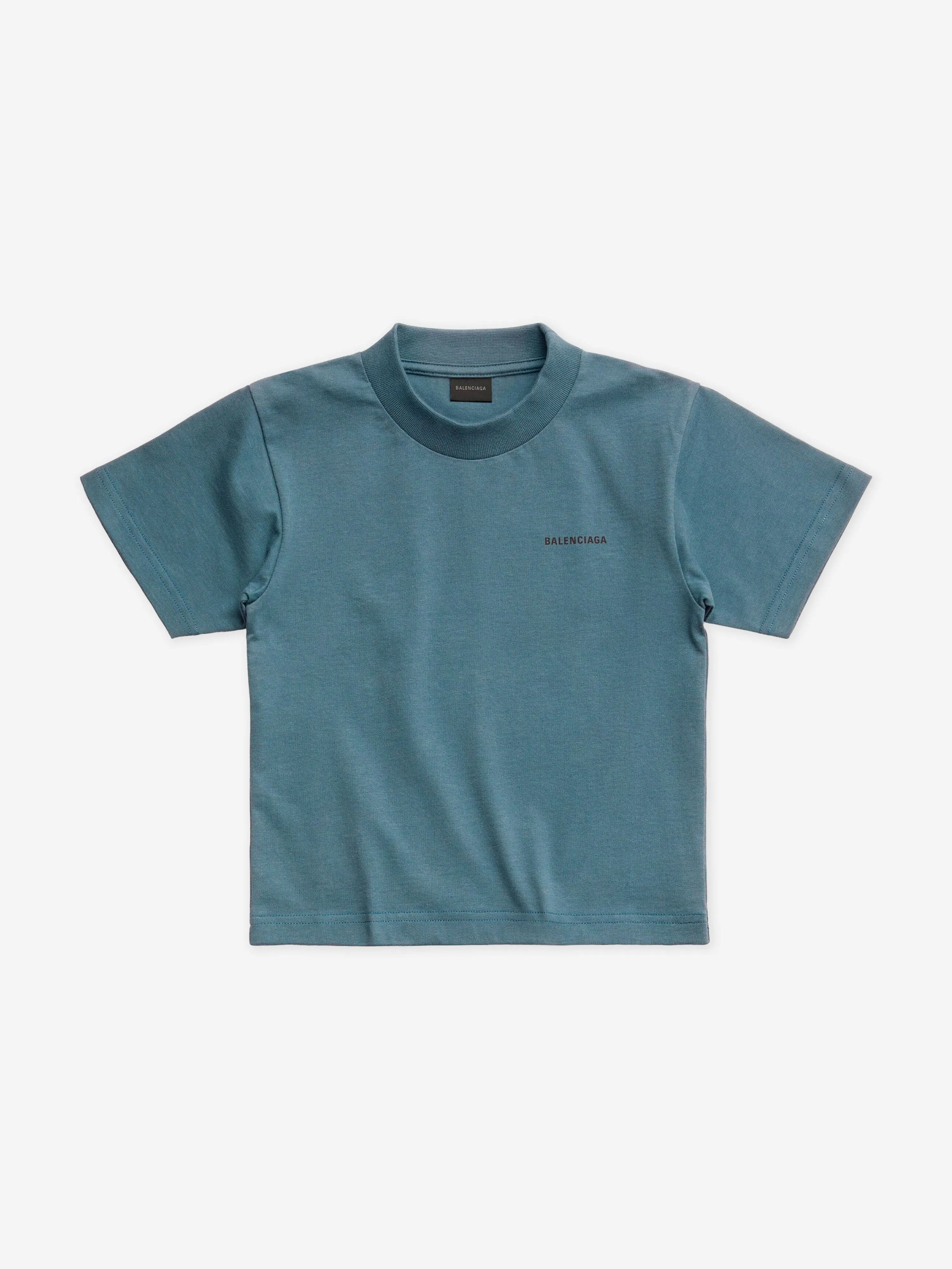 Balenciaga Kids Logo T-Shirt in Teal
