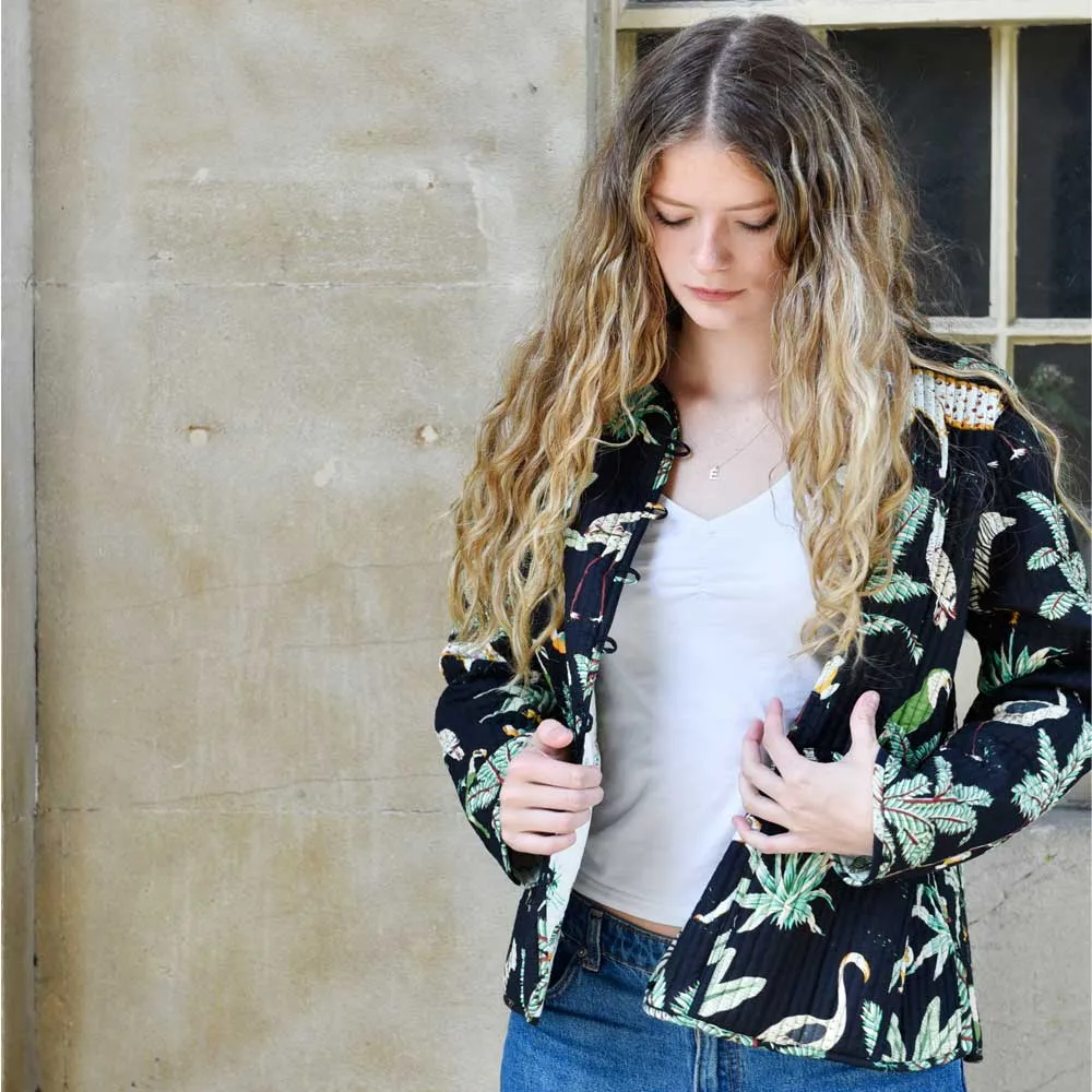 Cream Safari/ Safari At Night Quilted Reversible Jacket