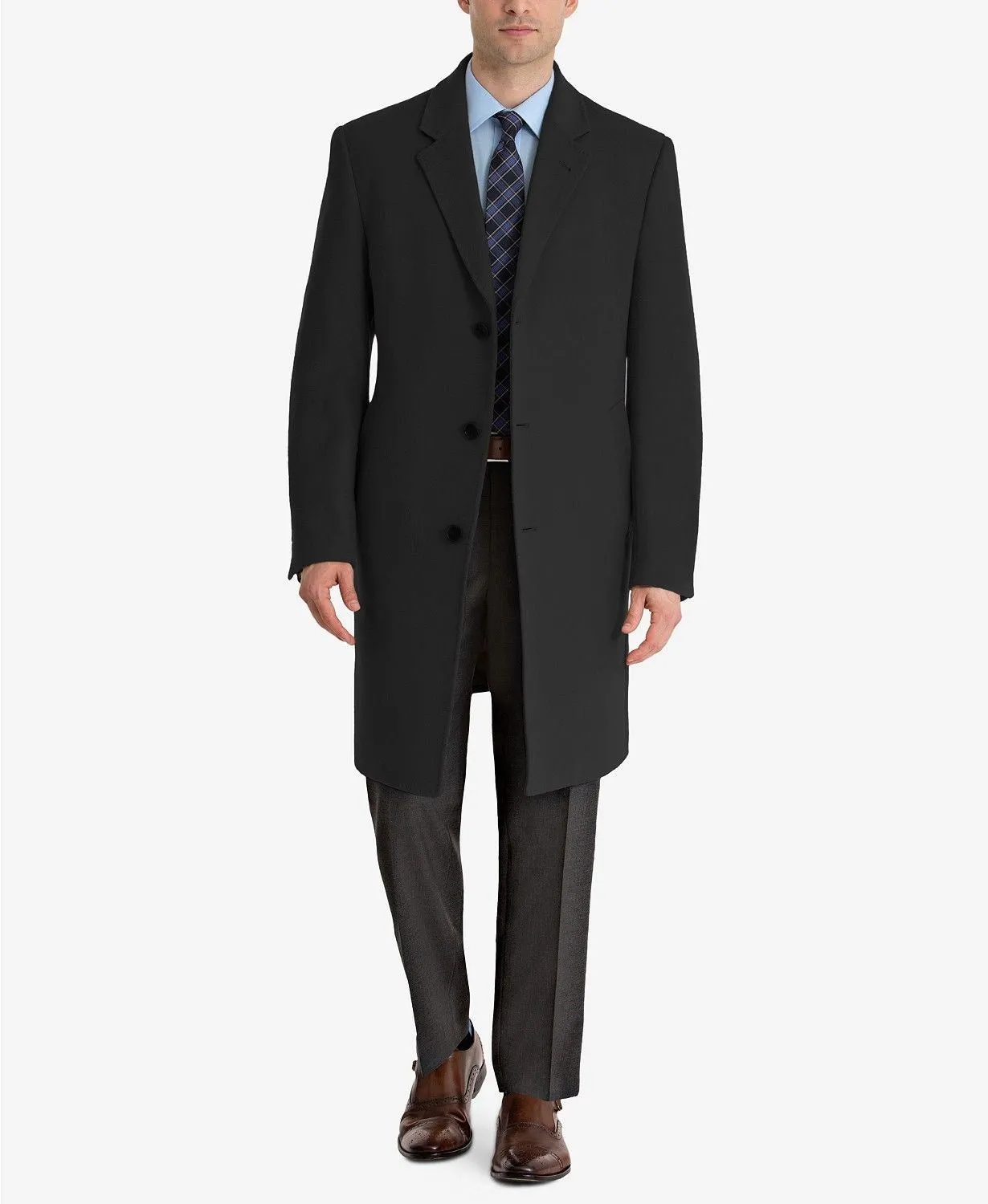 Lauren Ralph Lauren Men’s Luther Luxury Wool Blend Overcoat Coat Black 44R