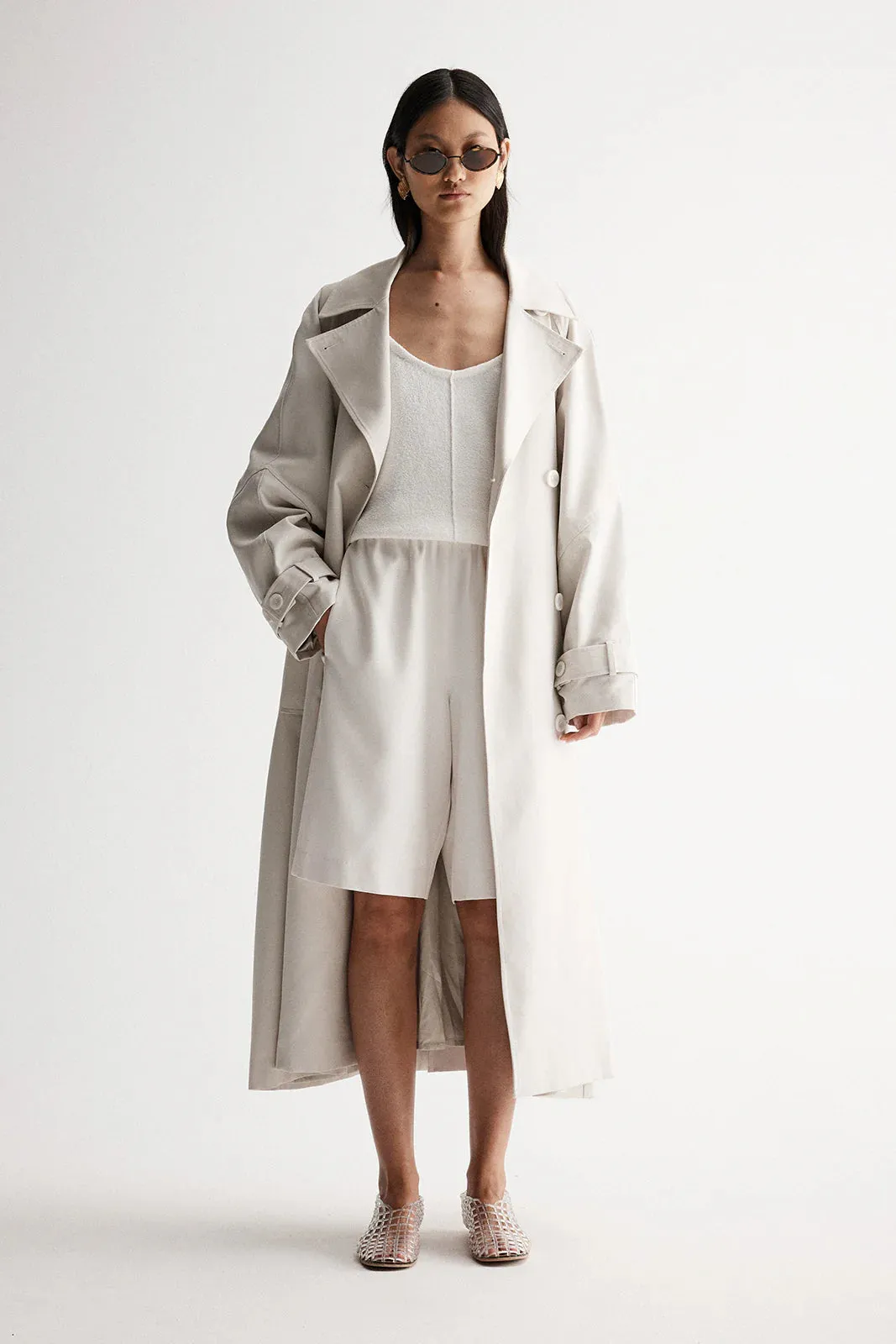 Leonara Trench Coat in Bone