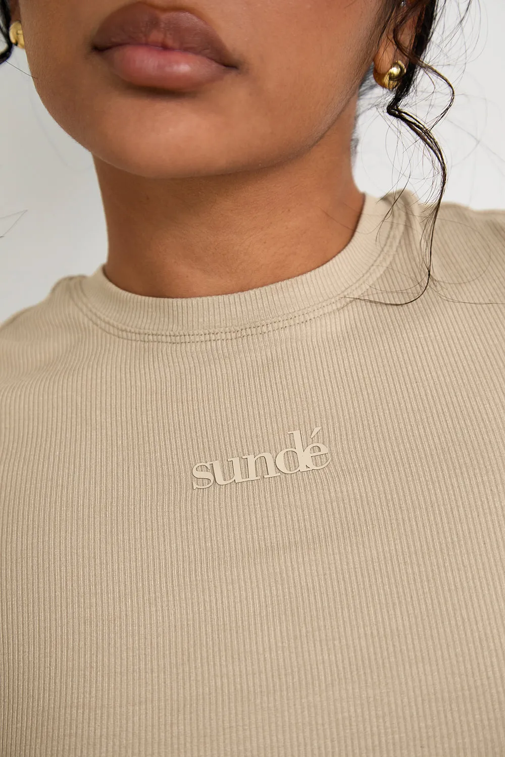 Ribbed T-Shirt - Latte