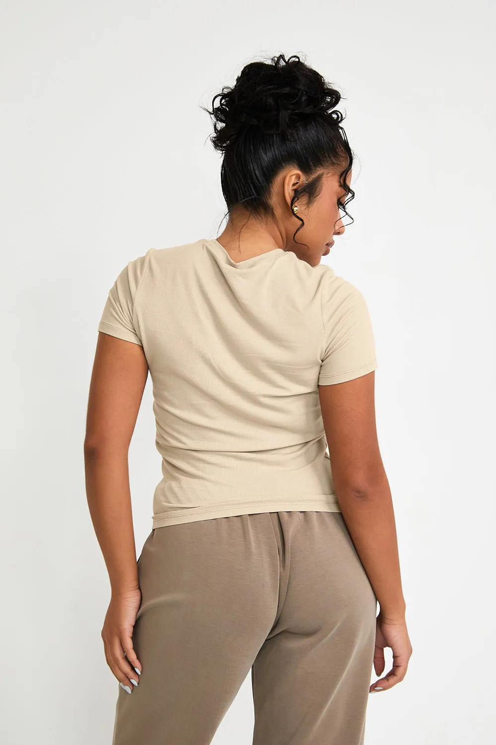Ribbed T-Shirt - Latte